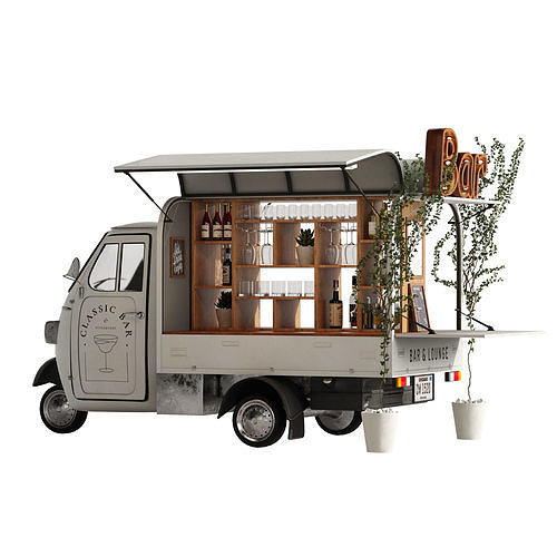 Food truck bar set 2 3D model 5