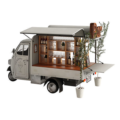 Food truck bar set 2 3D model 3