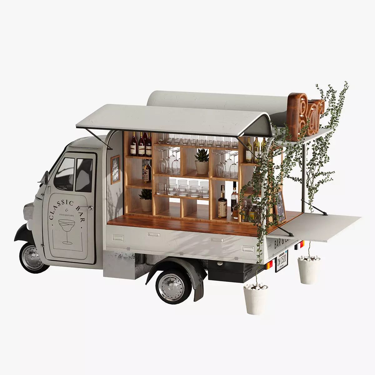 Food truck bar set 2 3D model_0