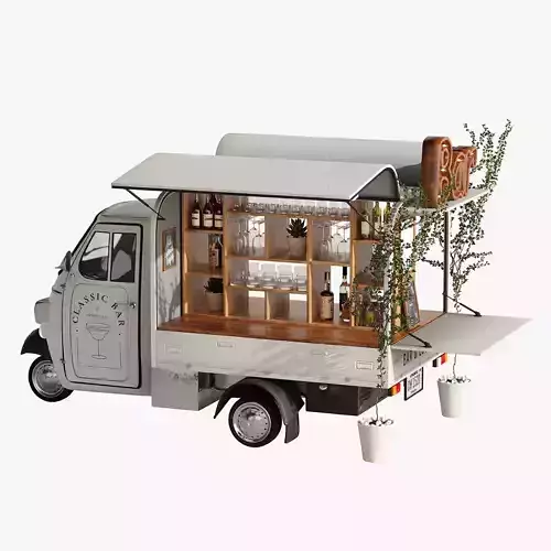 Food truck bar set 2 3D model