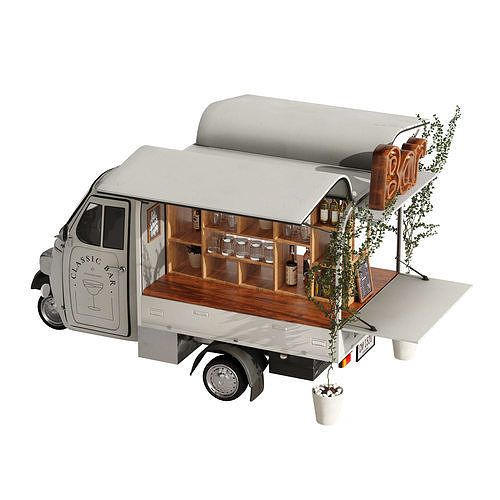 Food truck bar set 2 3D model 7