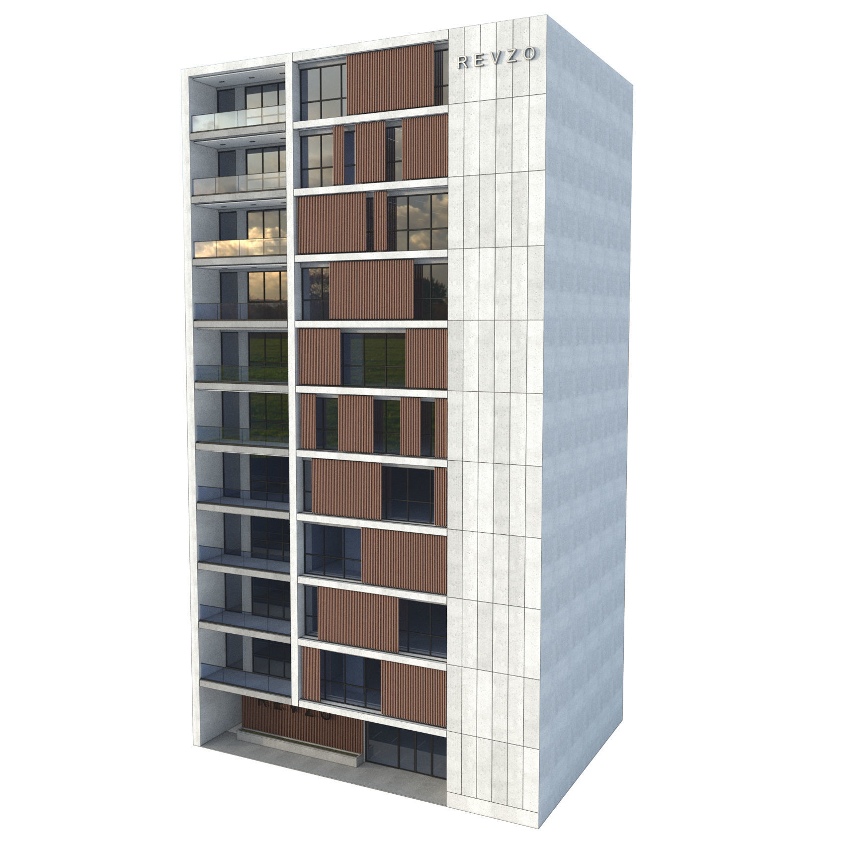 Modern office building No 5 3D model_7