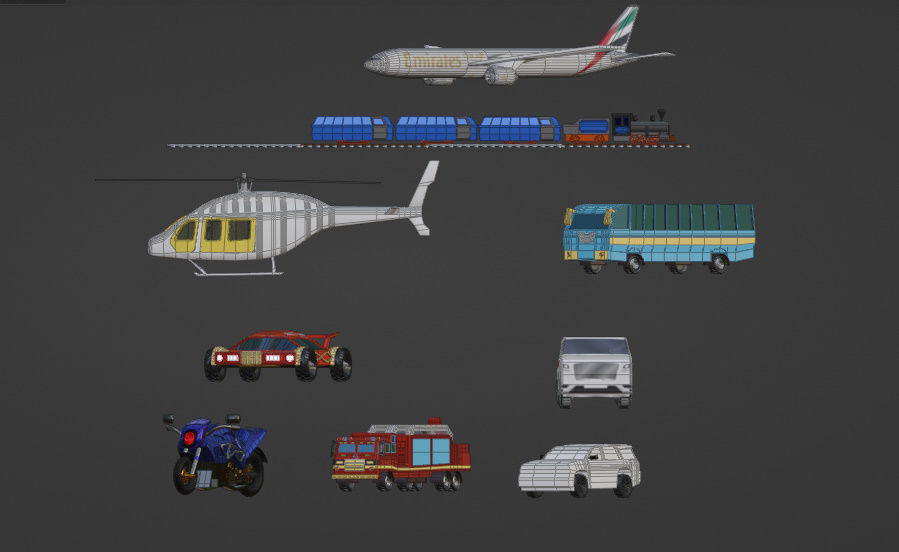 ALL TRAFIC COLLECTION game ready free Low-poly 3D model_14