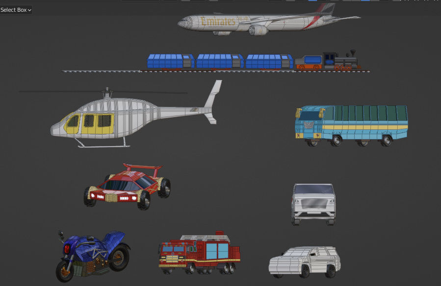 ALL TRAFIC COLLECTION game ready free Low-poly 3D model_26