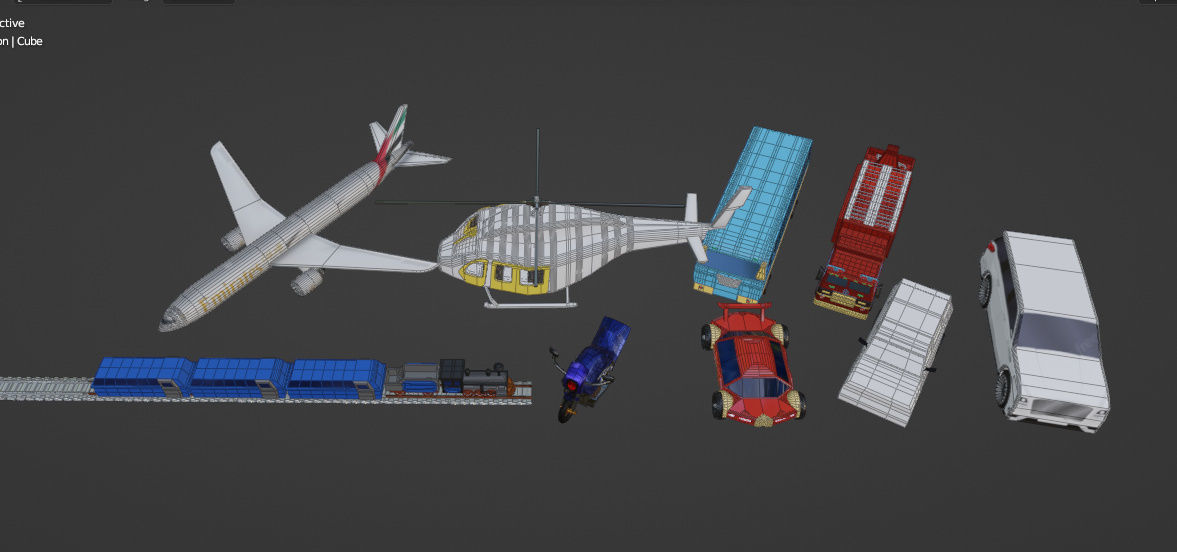 ALL TRAFIC COLLECTION game ready free Low-poly 3D model_7