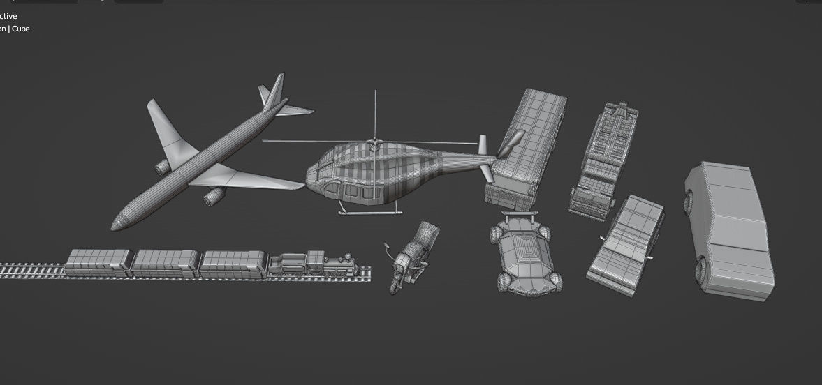 ALL TRAFIC COLLECTION game ready free Low-poly 3D model_9