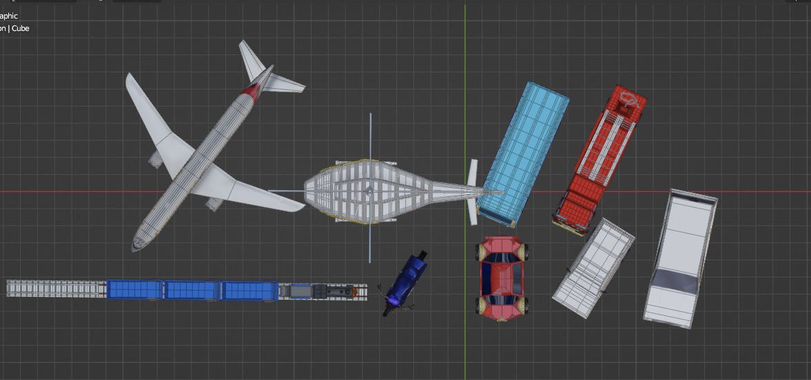 ALL TRAFIC COLLECTION game ready free Low-poly 3D model_4