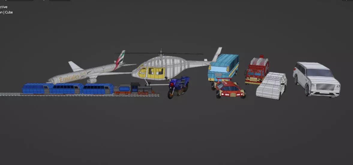 ALL TRAFIC COLLECTION game ready free Low-poly 3D model_0