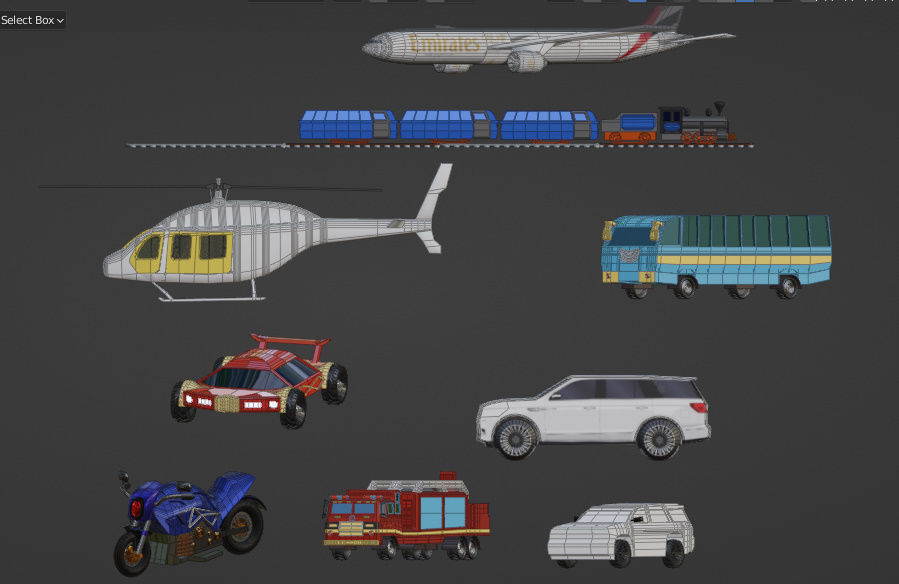 ALL TRAFIC COLLECTION game ready free Low-poly 3D model_34