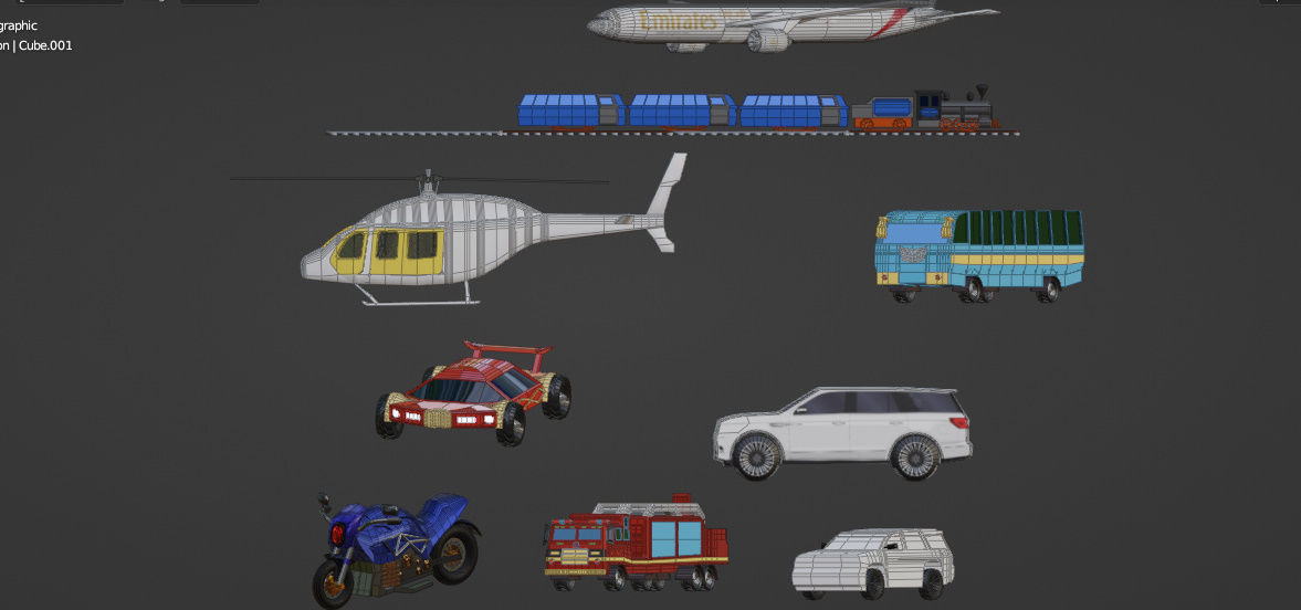 ALL TRAFIC COLLECTION game ready free Low-poly 3D model_35