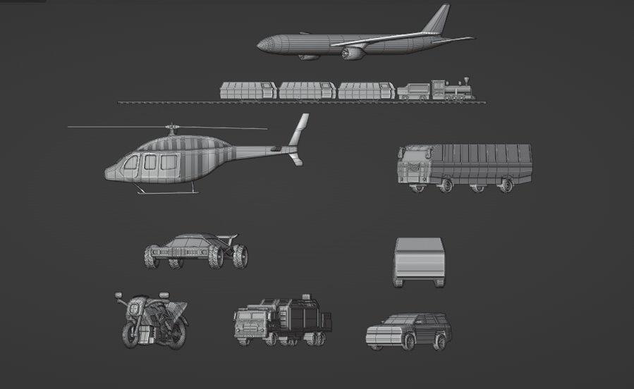 ALL TRAFIC COLLECTION game ready free Low-poly 3D model_21