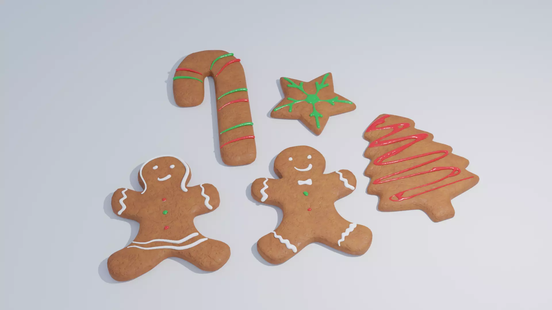 Gingerbread Cookies 4K and 2K 3D model_0