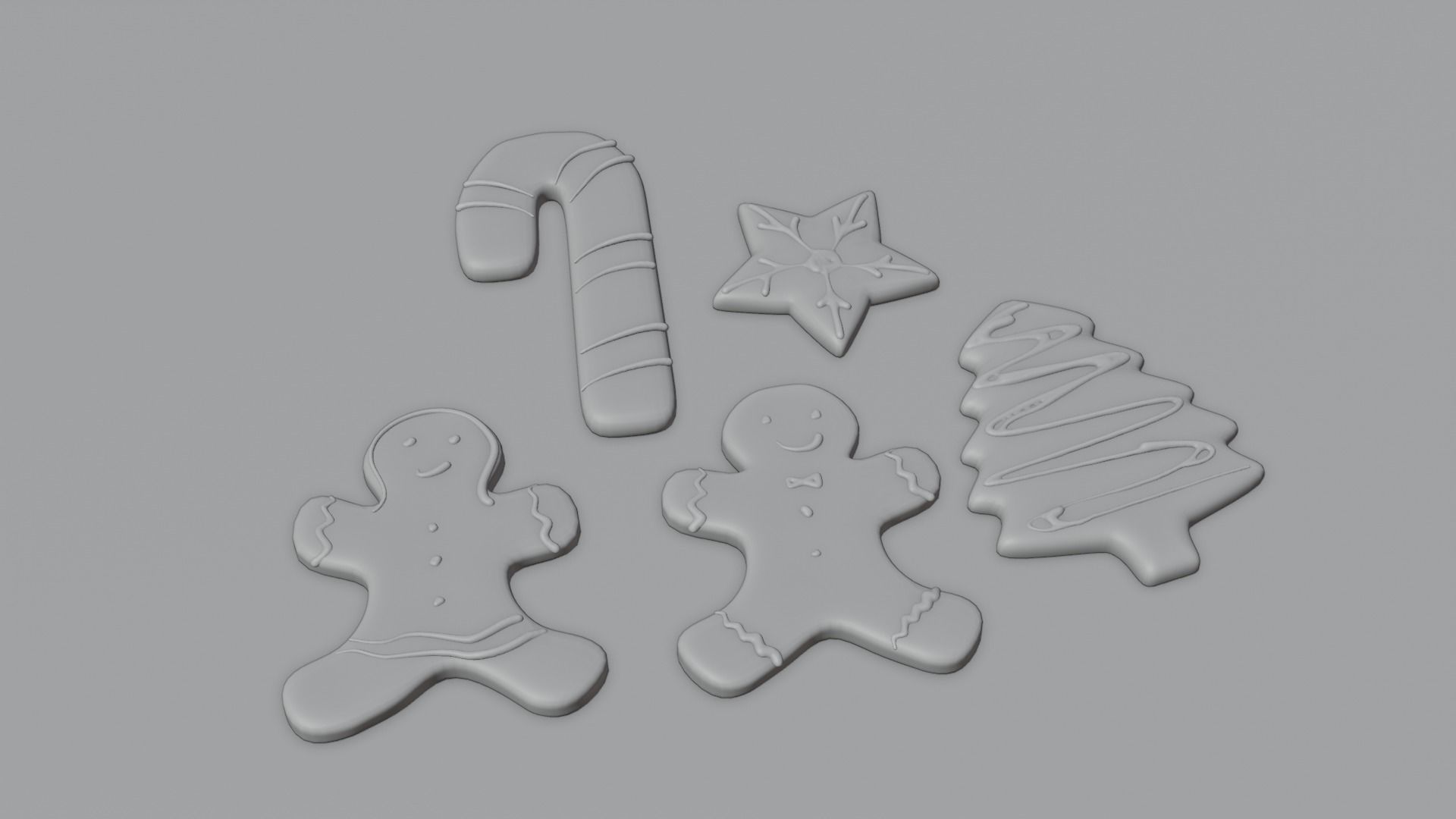 Gingerbread Cookies 4K and 2K 3D model_3