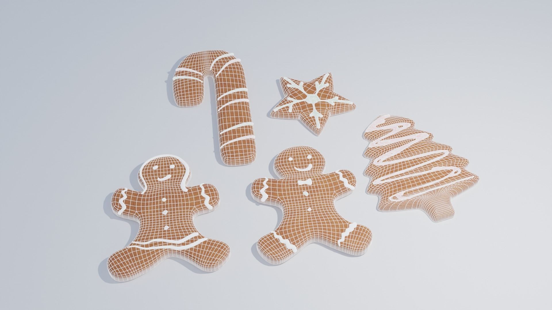 Gingerbread Cookies 4K and 2K 3D model_2