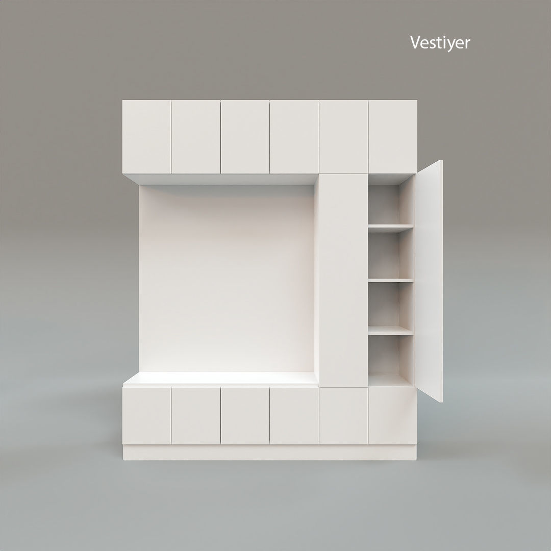 Cabinets for WC Storage and Coat Check Free 3D model_4