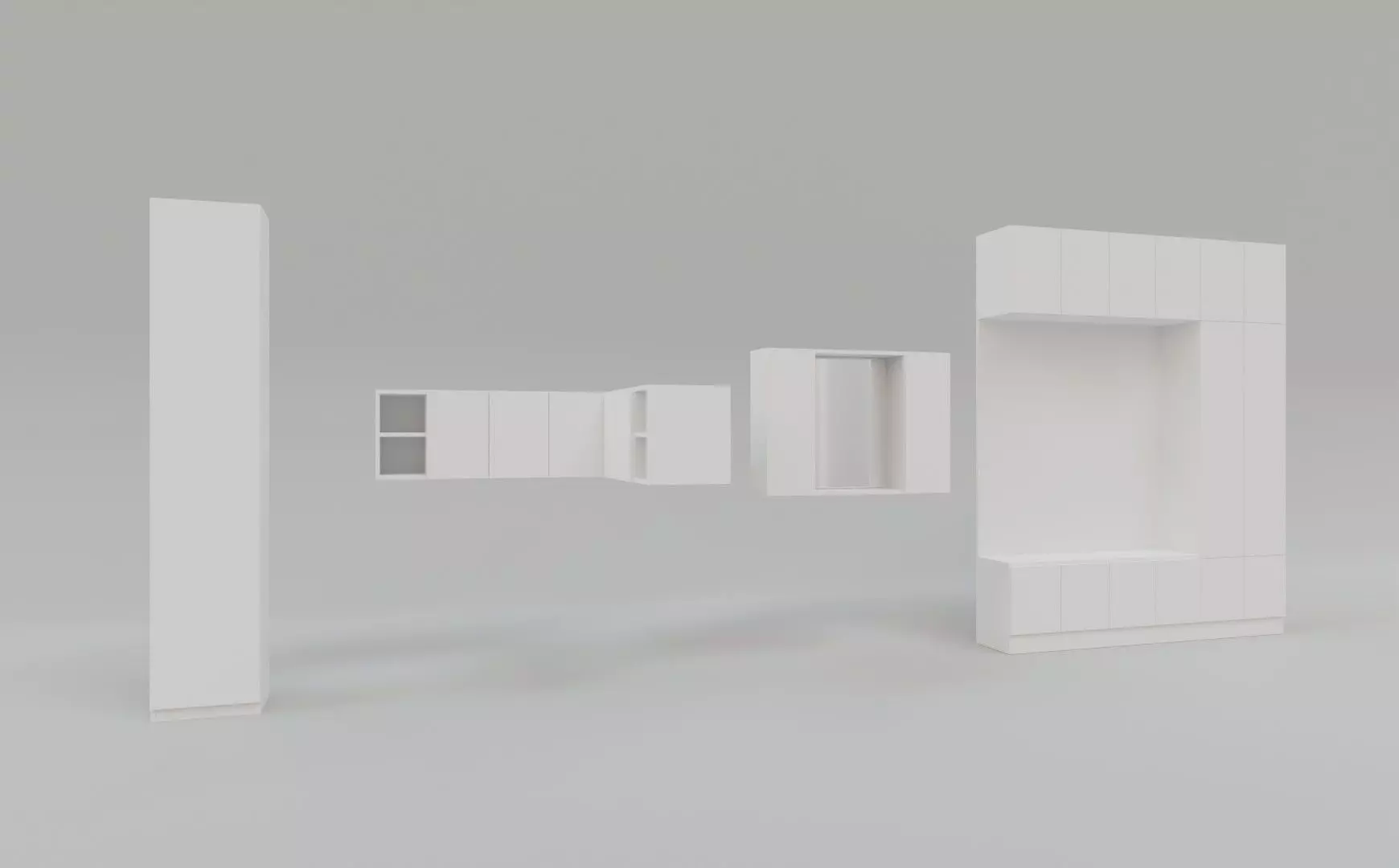 Cabinets for WC Storage and Coat Check Free 3D model_0