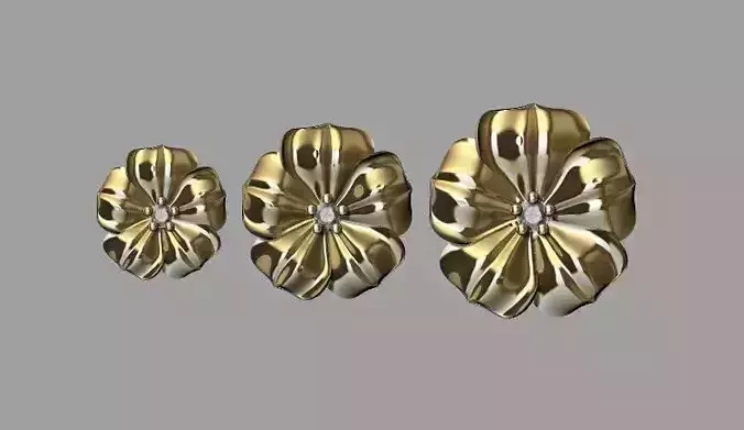 Fiori 5 pedali con pietra centrale 3D print model
