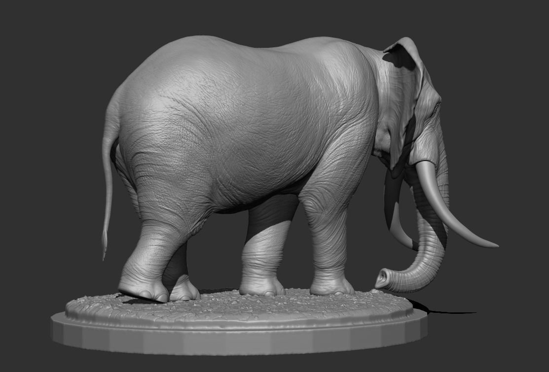 3D Print Elephant Pose 02 3D print model_2