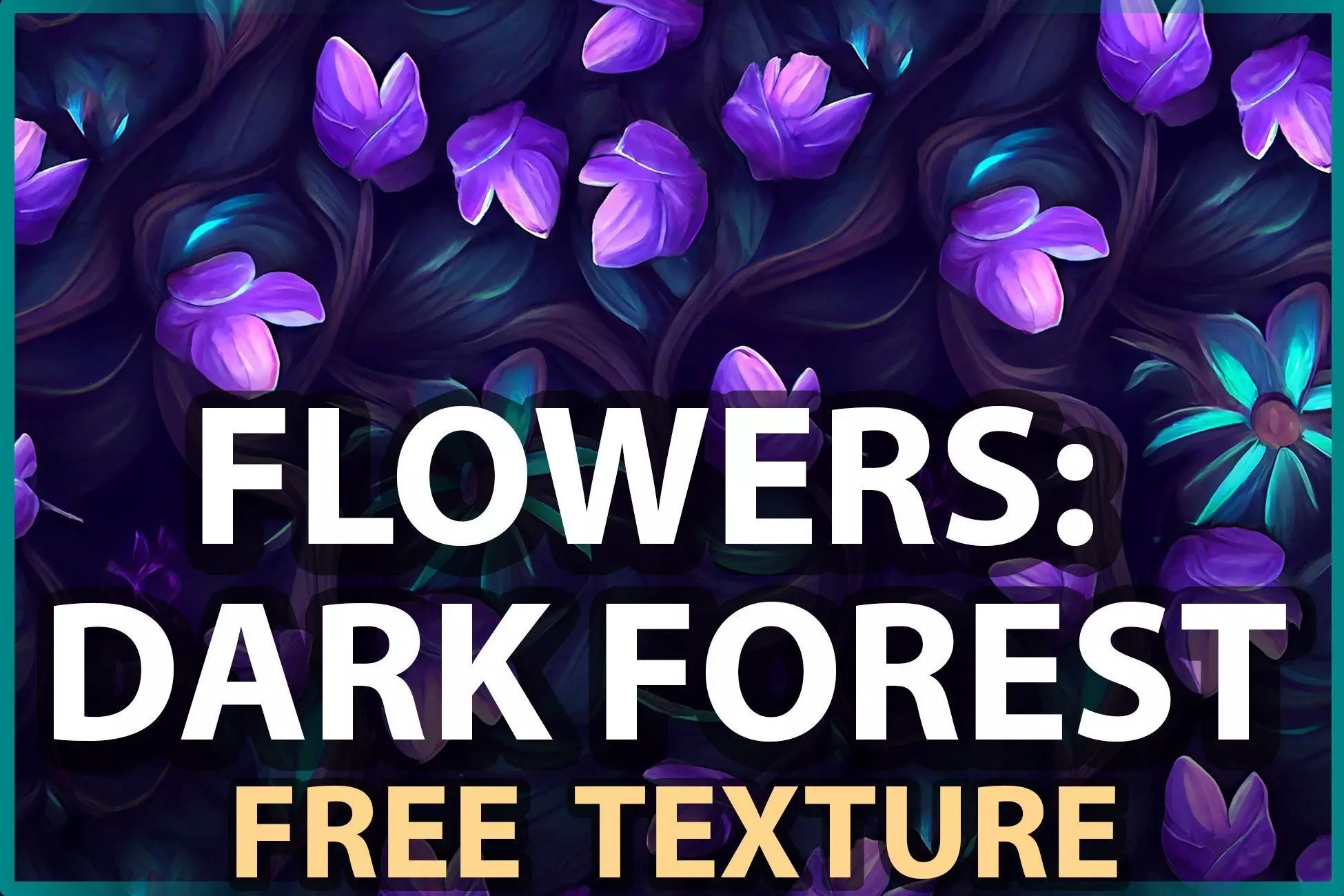 Dark Forest Flowers -- FREE TEXTURE A -- Hand-painted --- Texture