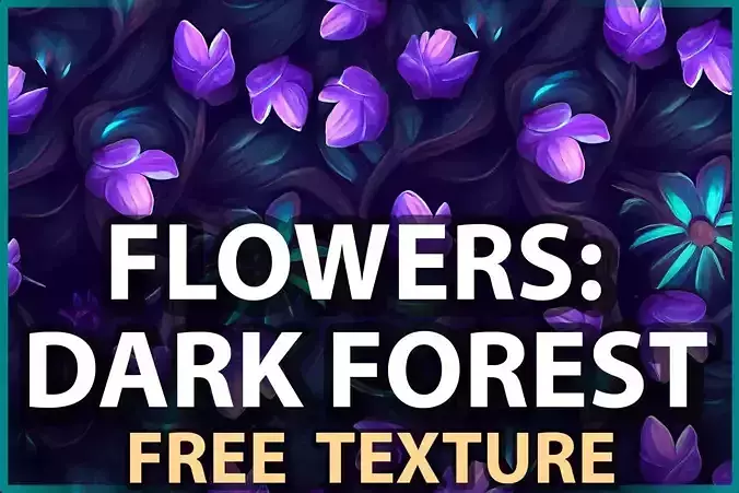 Dark Forest Flowers -- FREE TEXTURE A -- Hand-painted --- Texture