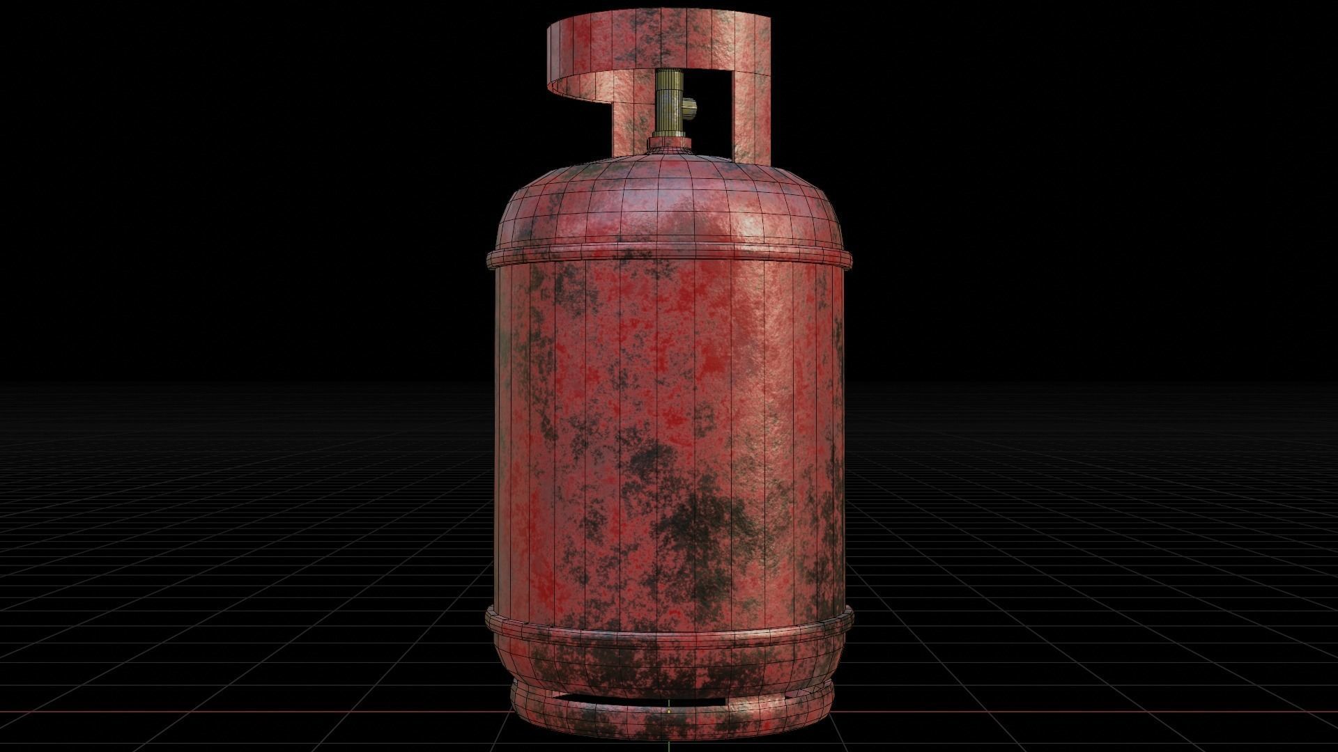 Damaged Gas Tank Low-poly 3D model_6