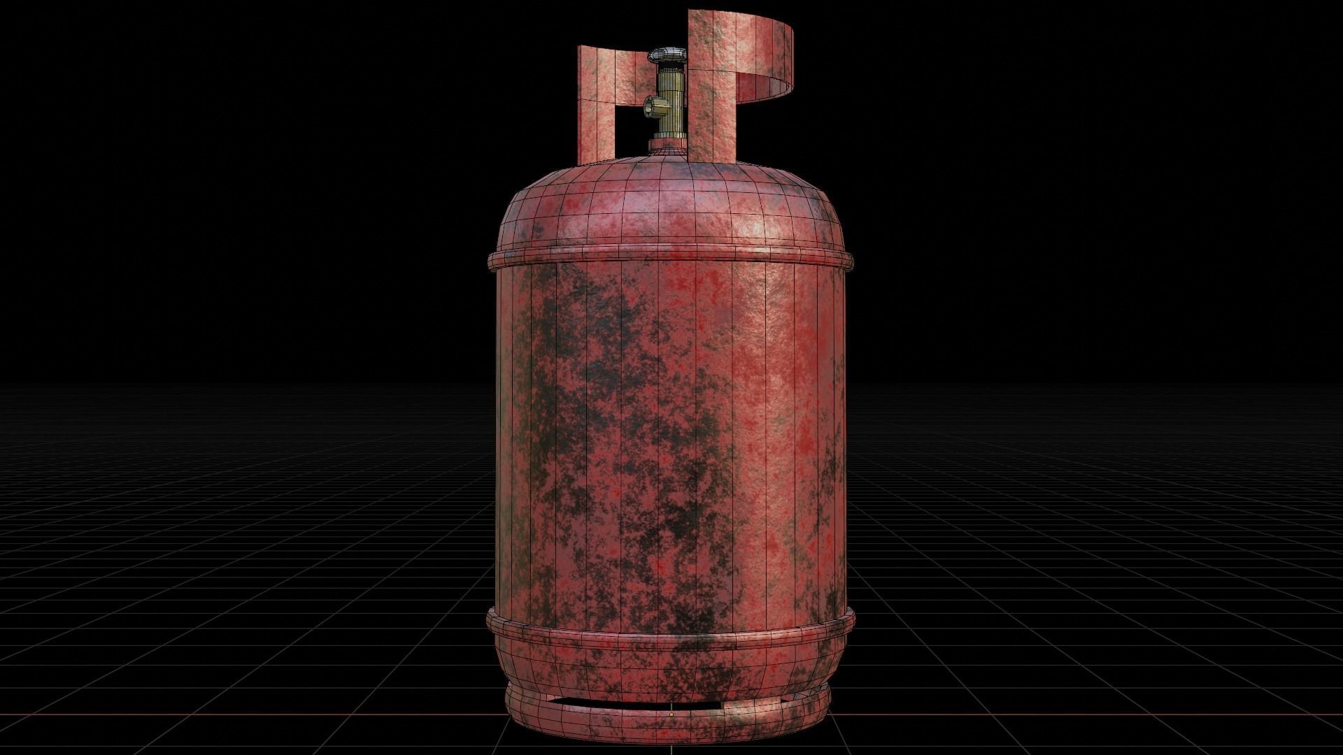 Damaged Gas Tank Low-poly 3D model_12