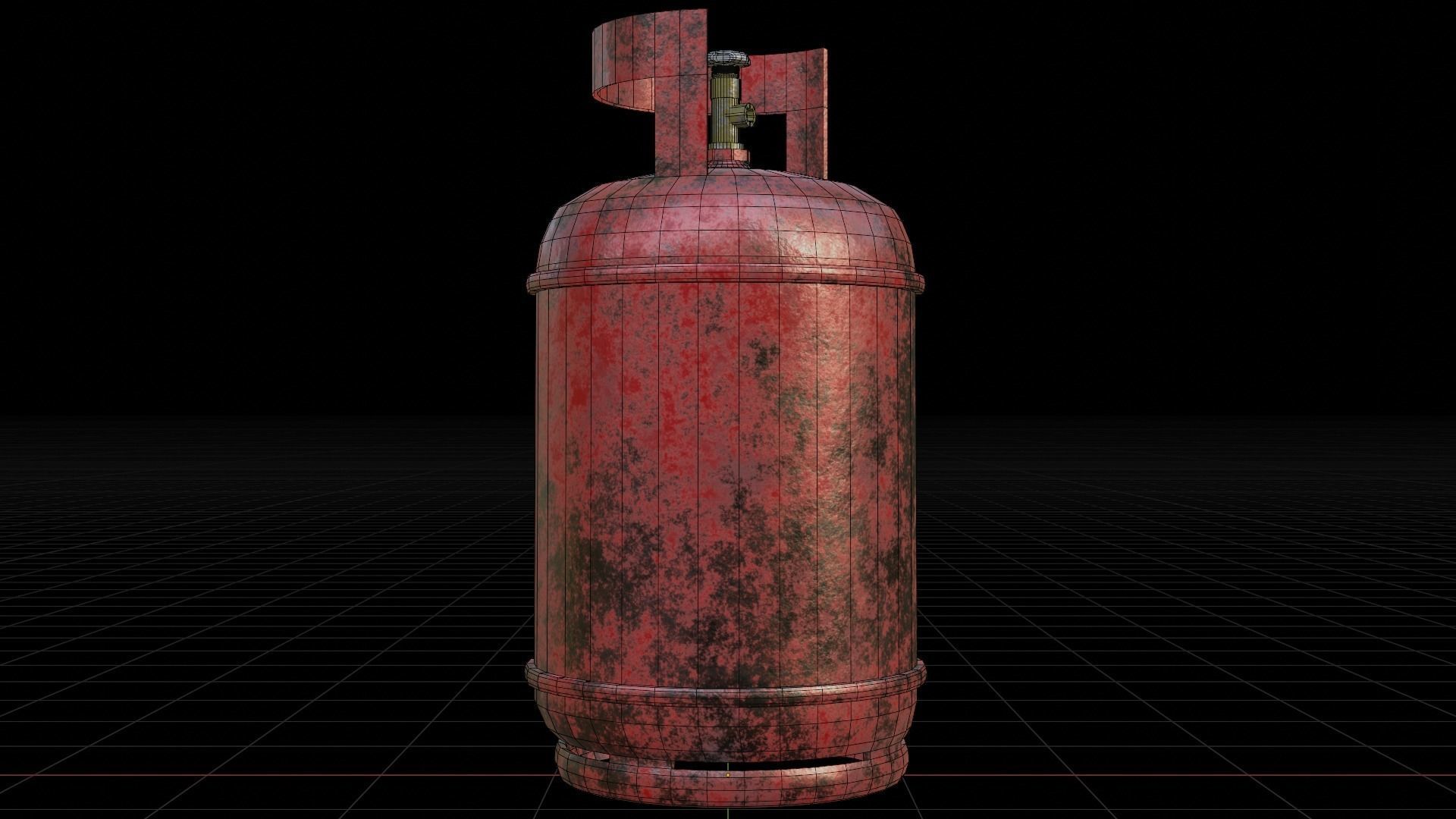 Damaged Gas Tank Low-poly 3D model_4