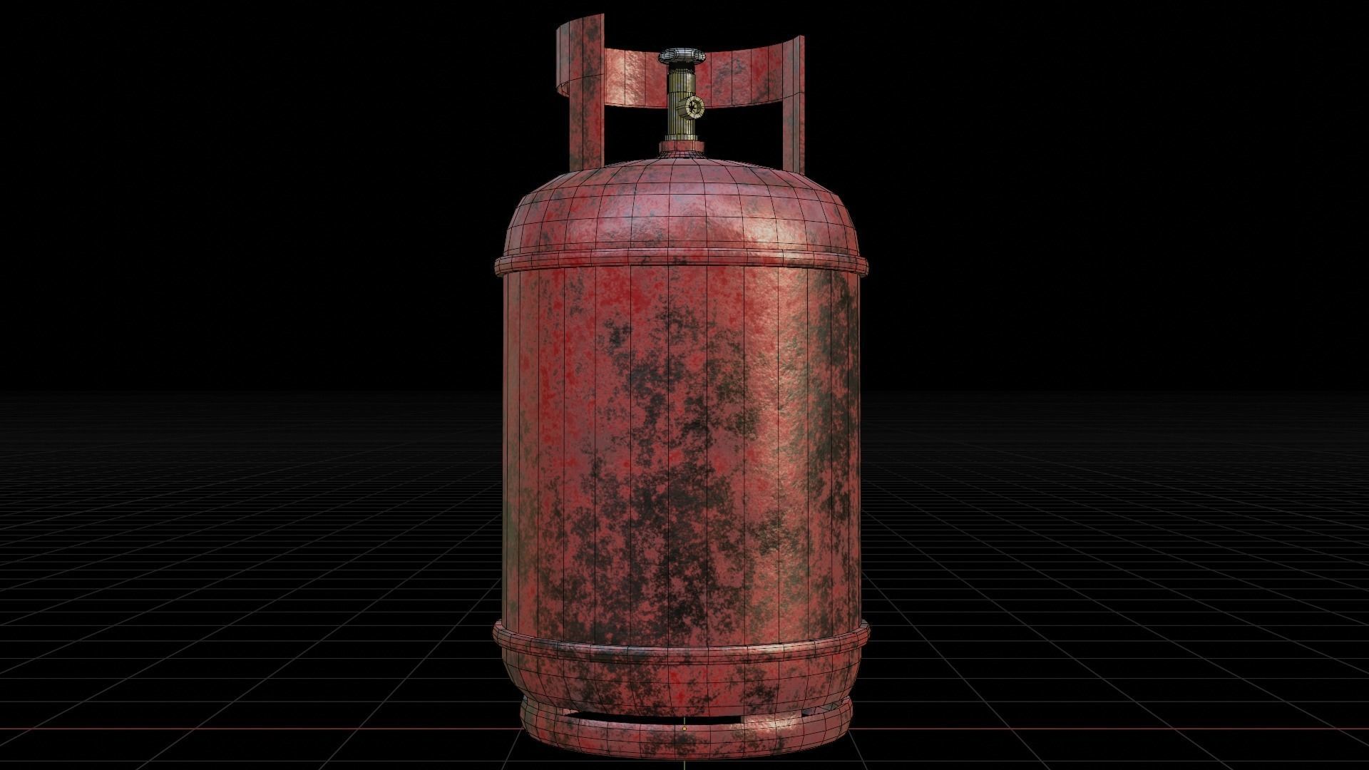 Damaged Gas Tank Low-poly 3D model_3