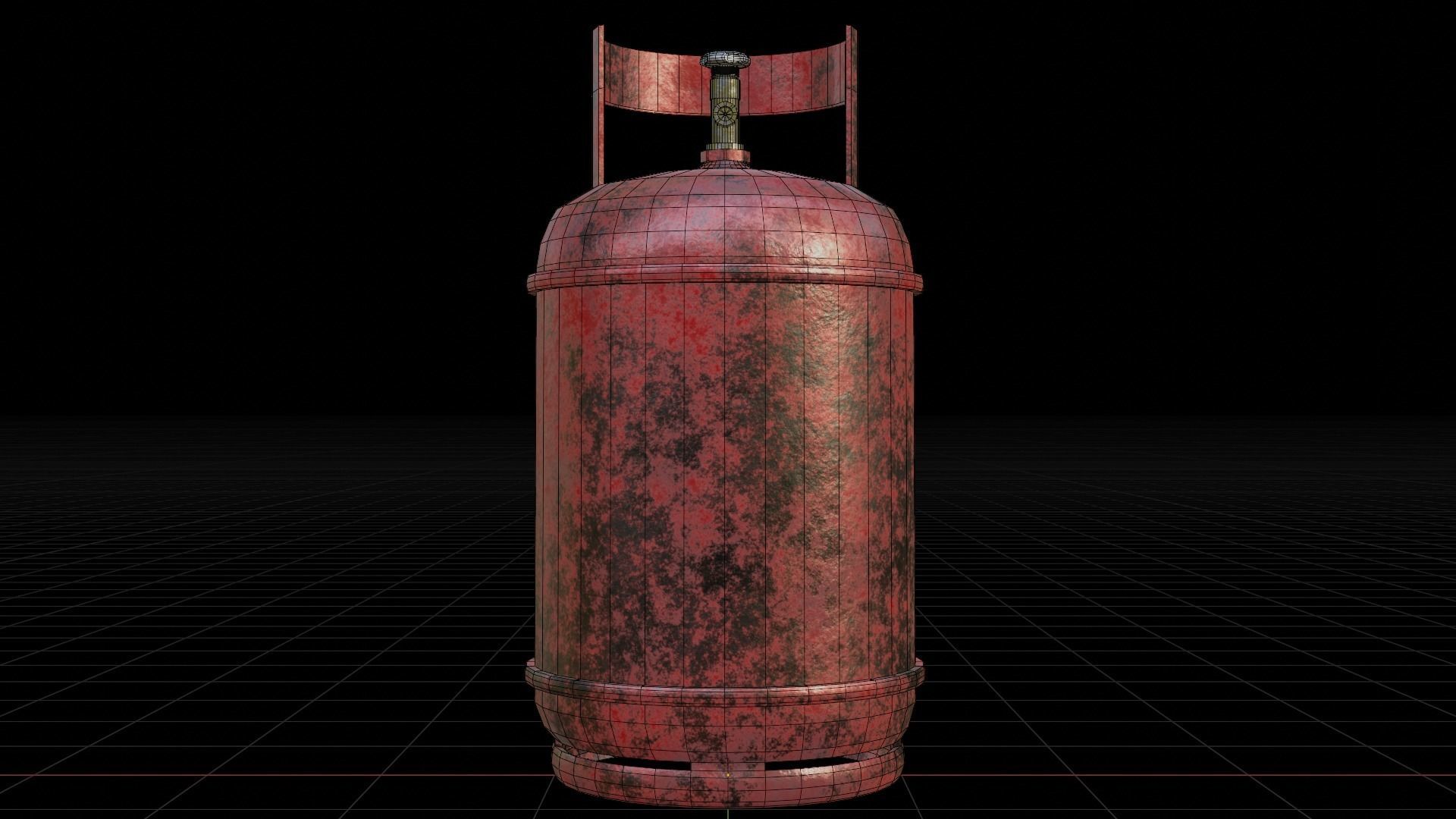 Damaged Gas Tank Low-poly 3D model_2