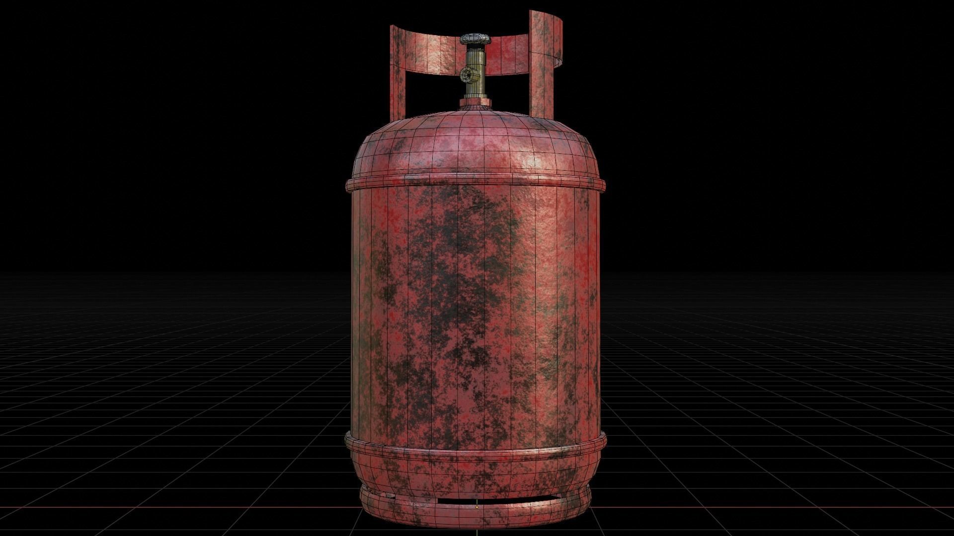 Damaged Gas Tank Low-poly 3D model_13