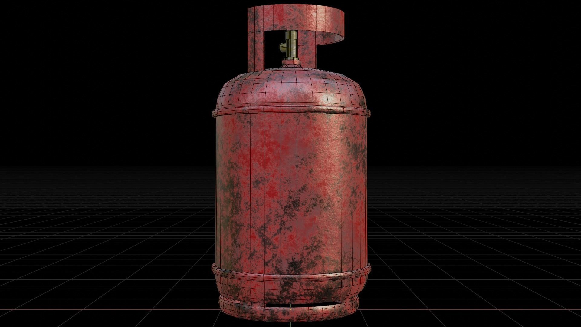 Damaged Gas Tank Low-poly 3D model_10