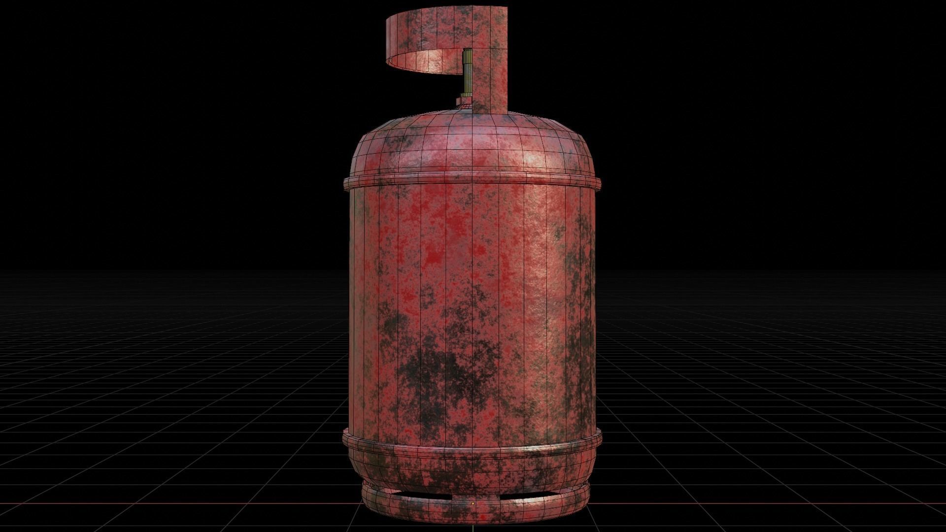 Damaged Gas Tank Low-poly 3D model_5