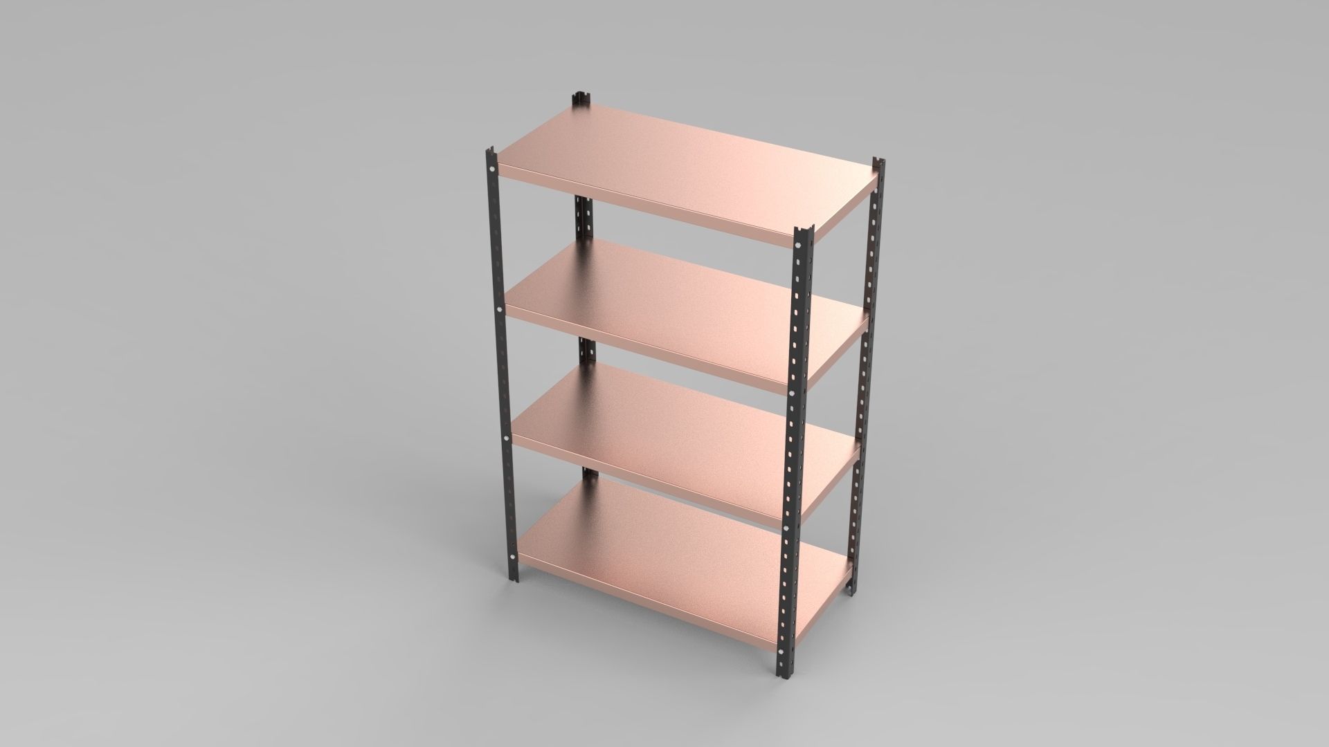 INDUSTRIAL STEEL SHELF Free 3D model_1
