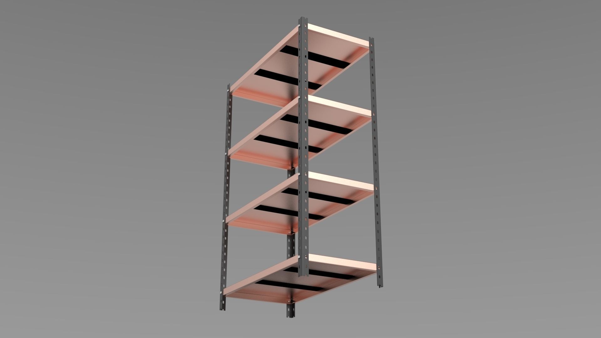 INDUSTRIAL STEEL SHELF Free 3D model_3
