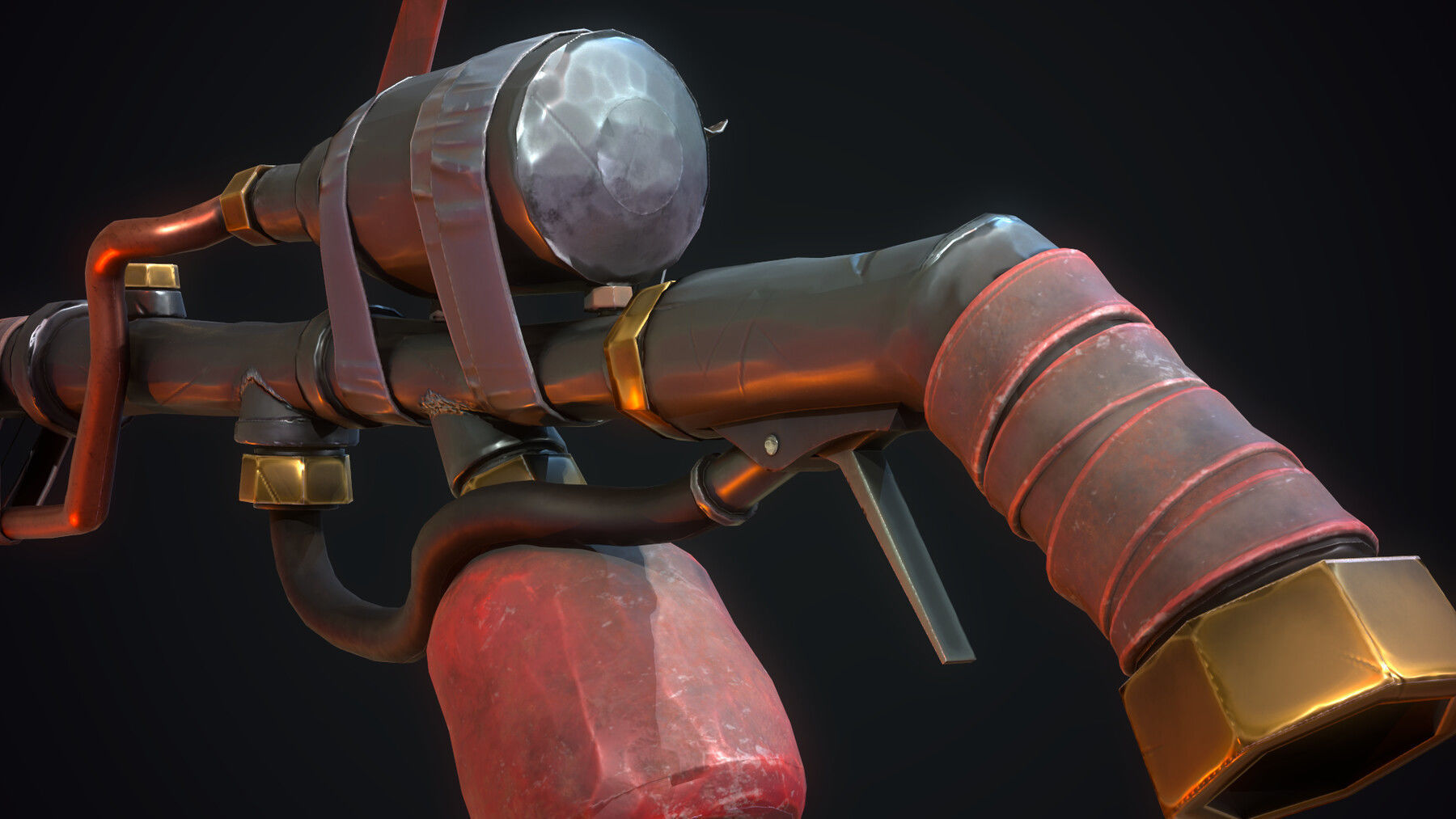 Stylized Flamethrower Low-poly 3D model_7