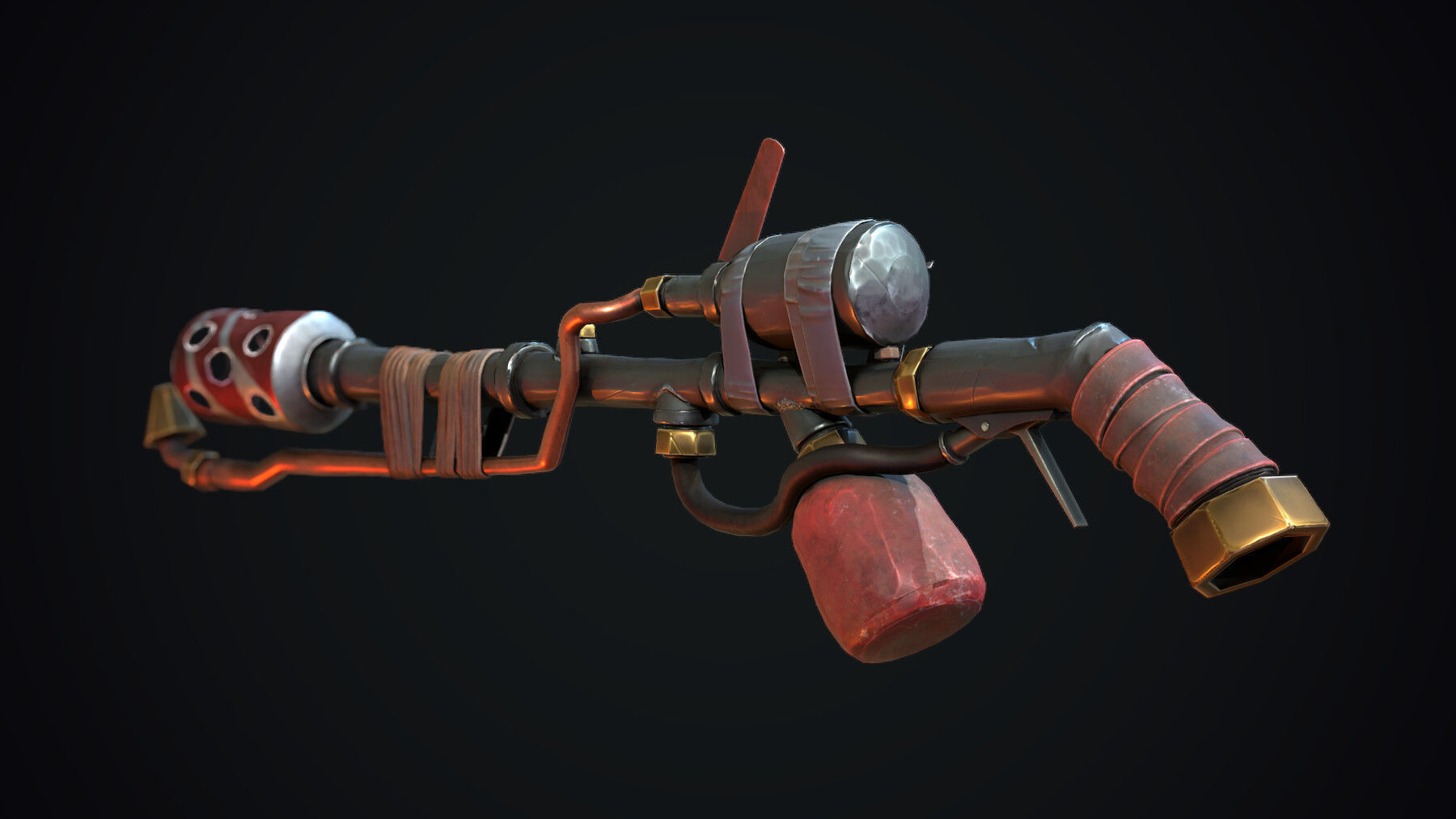 Stylized Flamethrower Low-poly 3D model_4
