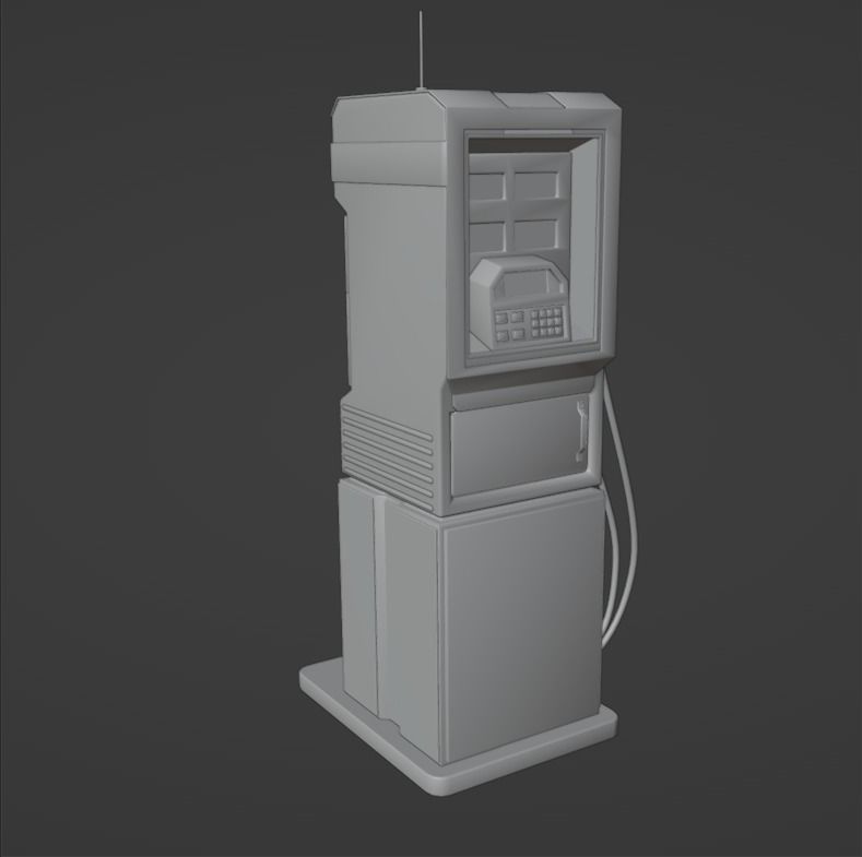 Sci fi gas pump Low-poly 3D model_7