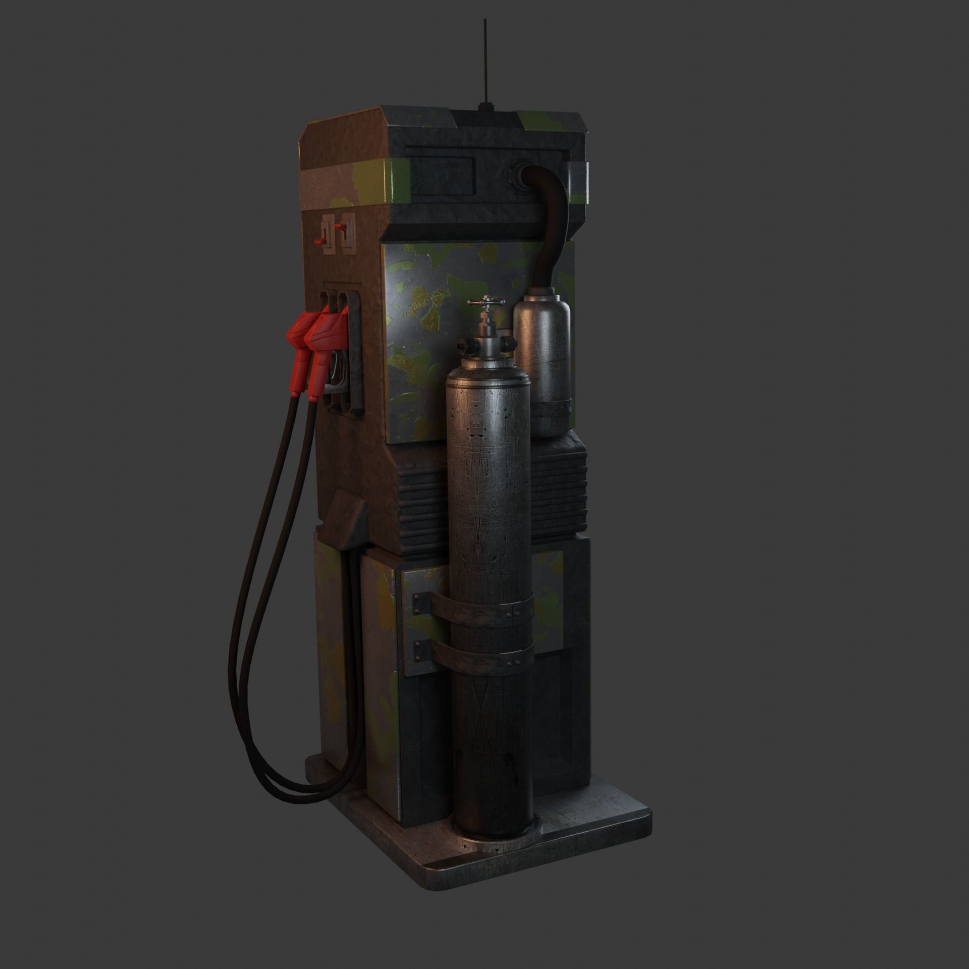 Sci fi gas pump Low-poly 3D model_1