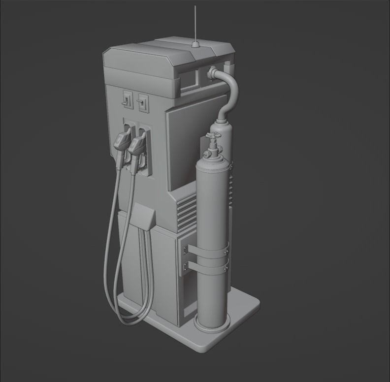 Sci fi gas pump Low-poly 3D model_5