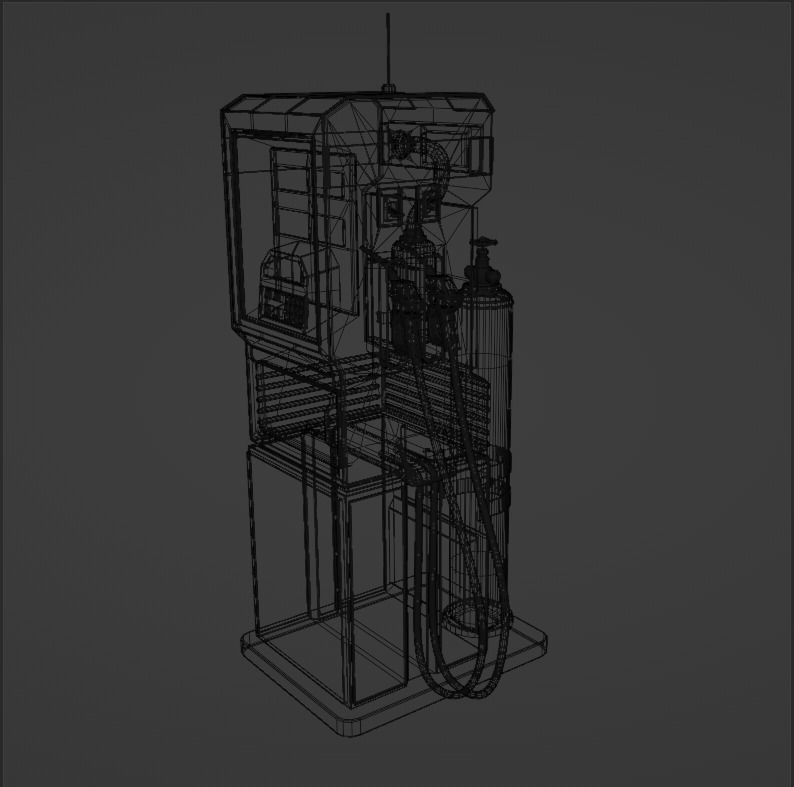 Sci fi gas pump Low-poly 3D model_8