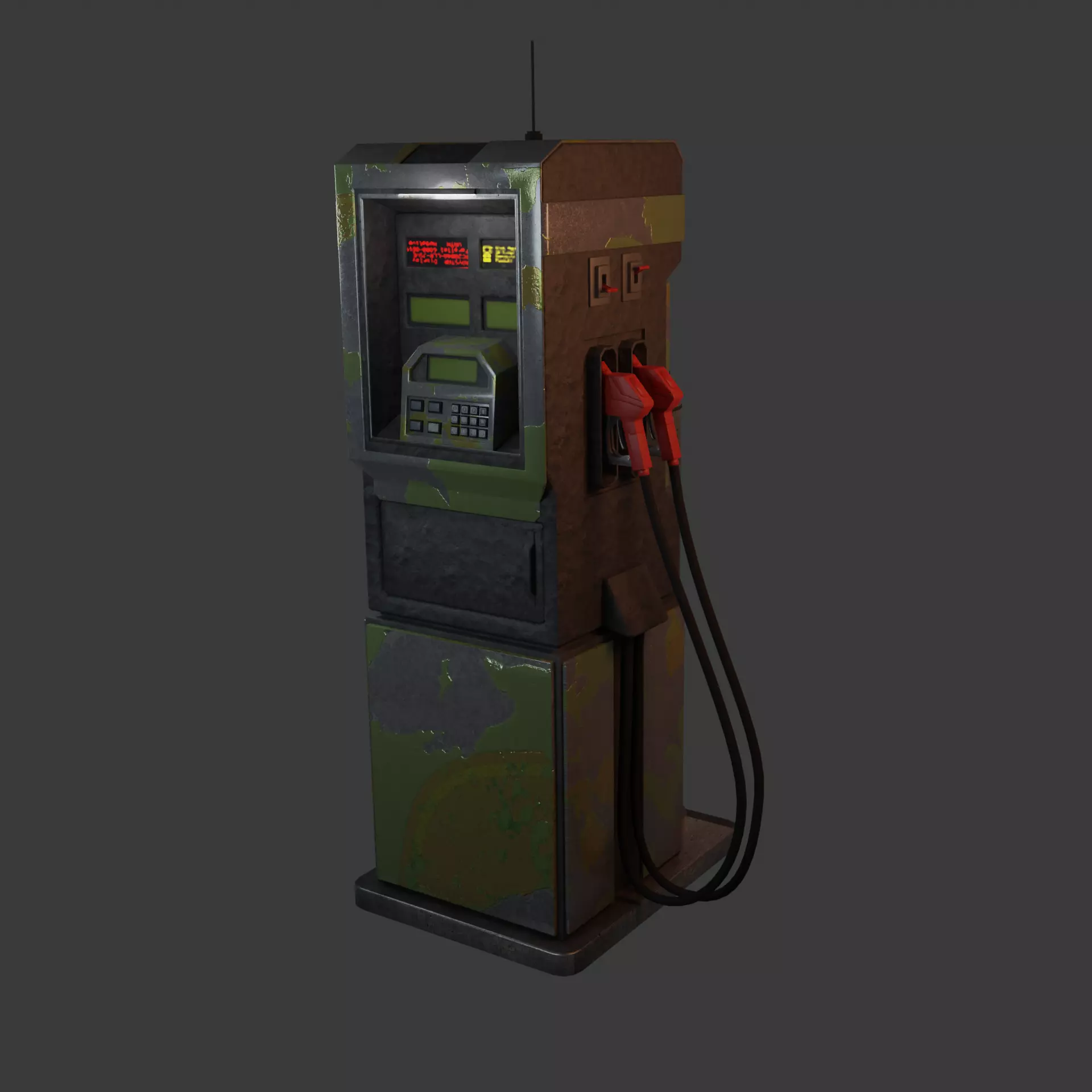 Sci fi gas pump Low-poly 3D model_0
