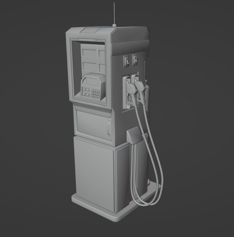 Sci fi gas pump Low-poly 3D model_4