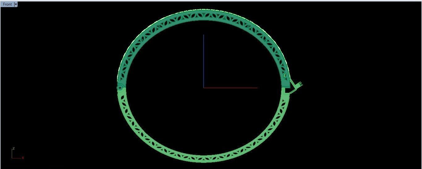 Bracelet 6 gold filigree bangle 3D print model_3