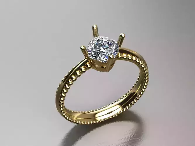 Cushion square solitaire ring
