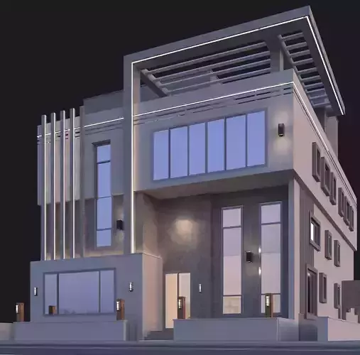 Modern Villa at night