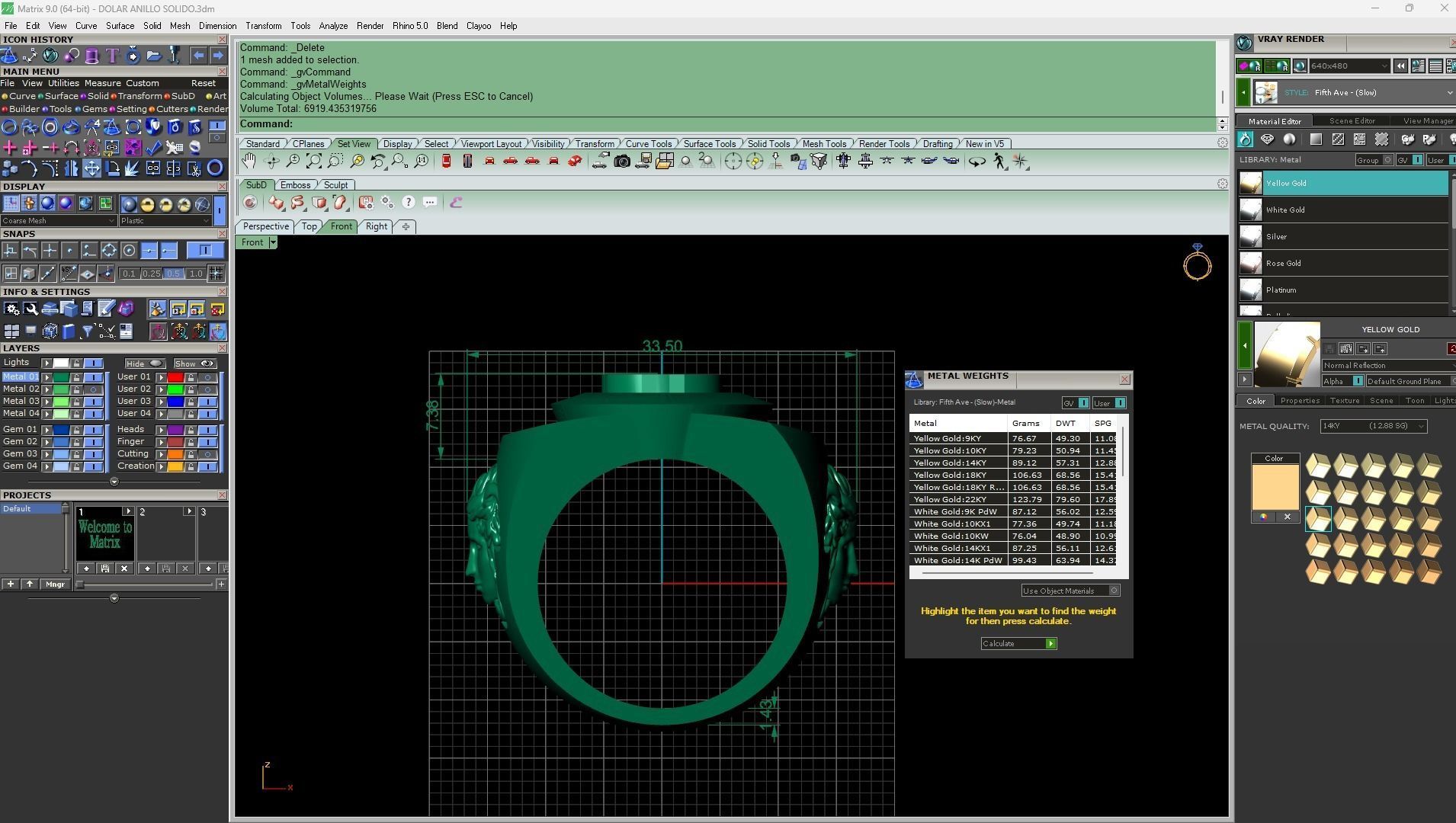Dollar Ring Gold 3D print model_2