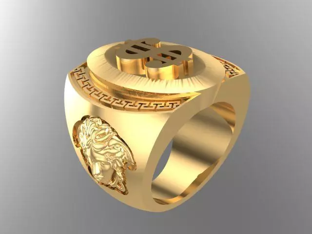 Dollar Ring Gold 3D print model_0