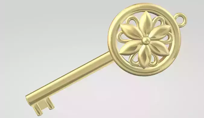 Pendant - Flowerkey 3D print model