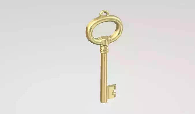 Pendant golden key 3D print model