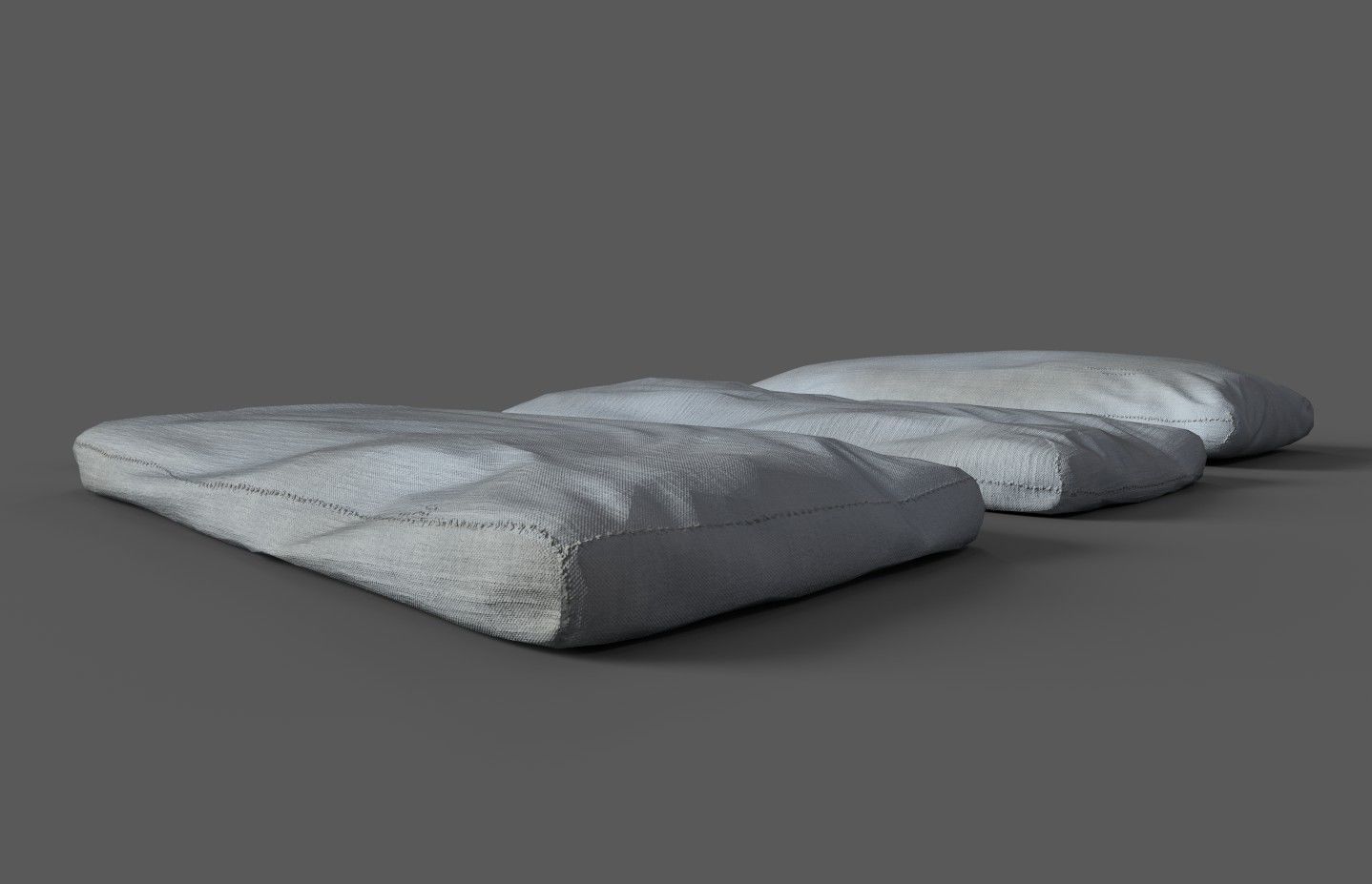 Medieval simple bed and tick mattress Low-poly 3D model_32